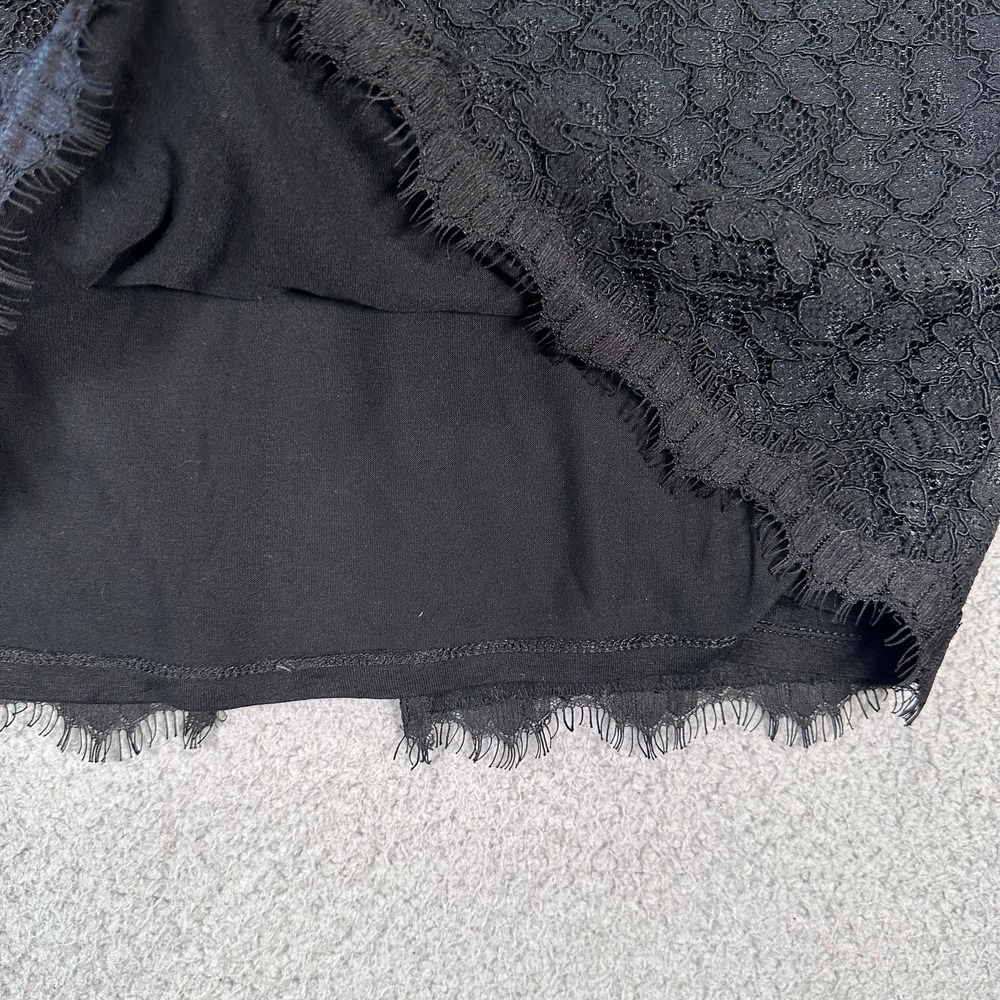 Diane Von Furstenberg Scotia Lace Pencil Skirt Womens 10 Black DVF Silk Cocktail - Picture 7 of 12